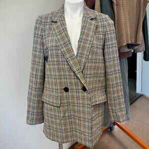 Women's S Madewell Caldwell Double-Breasted Plaid Blazer